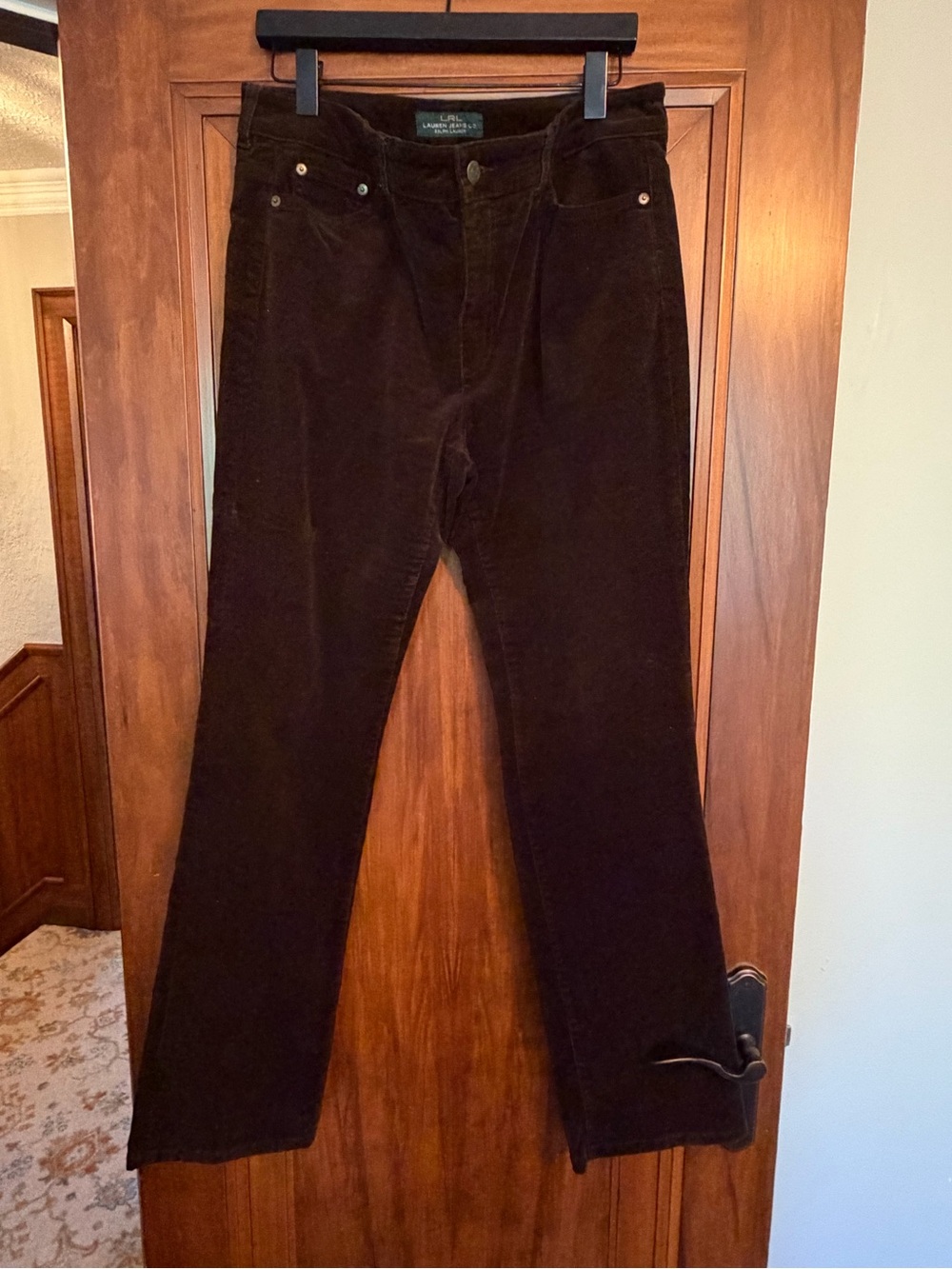 Ralph Lauren Corduroy Straight Jeans in Dark Brown